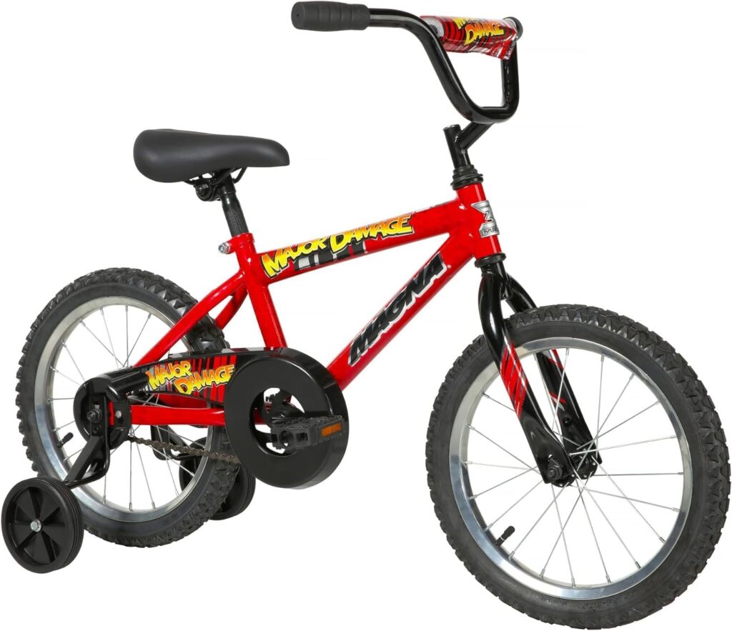 5. Dynacraft Magna Major Damage Kids Bike with Training Wheels.