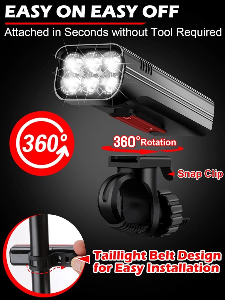 9500 Lumens Bike Lights Front And Back For Night Riding