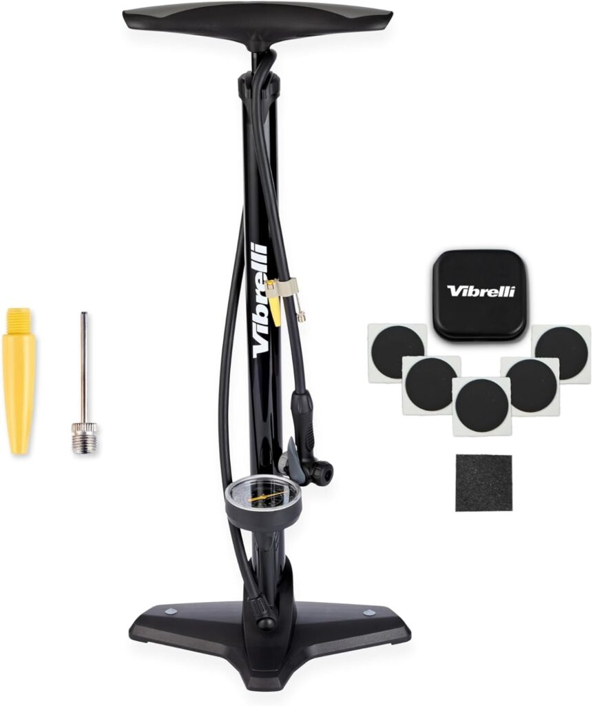 Vibrelli Bike Floor Pump with Gauge