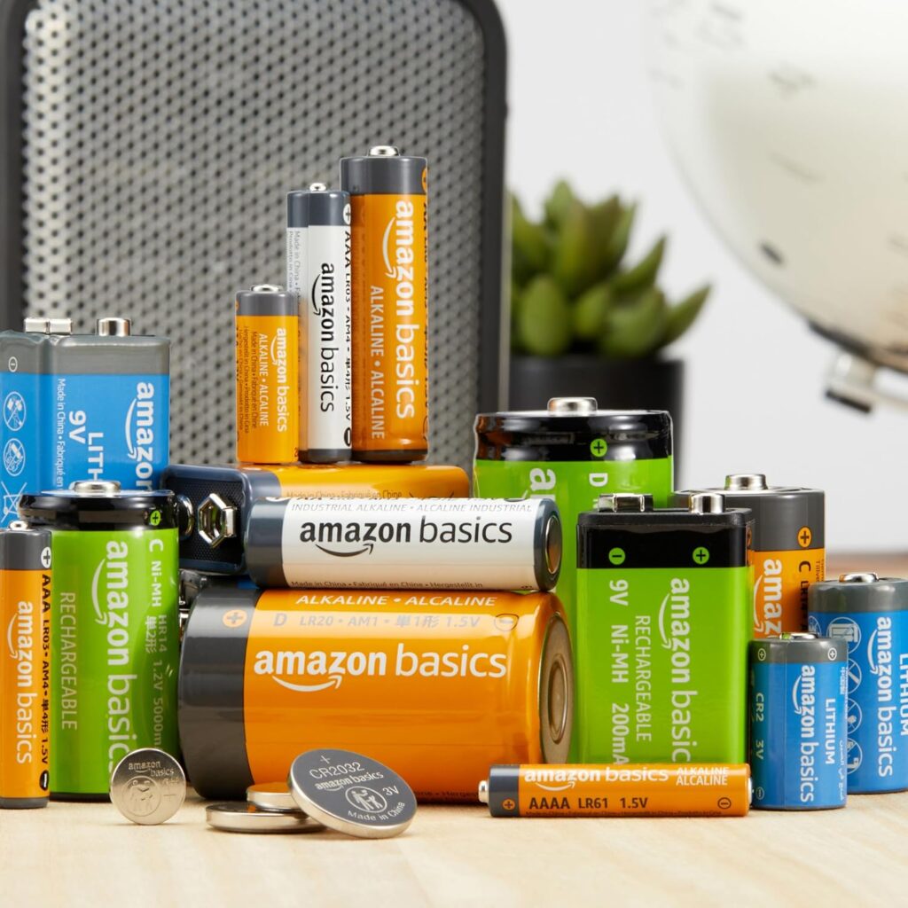 3. Amazon Basics 48-Pack AA Alkaline High-Performance Best Electric Bicycle Batteries 1.5 Volt, 10-Year Shelf Life.