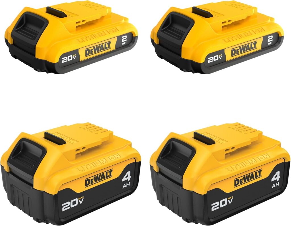 8. DEWALT 20V MAX 2 Ah and 4 Ah, 4-Pack,