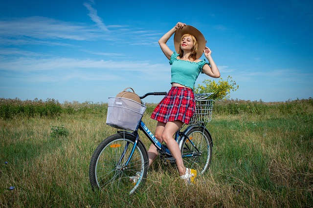 woman bicycle